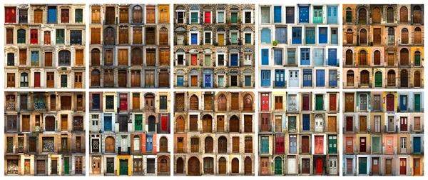 Collage av Europeiska dörrar — Stockfoto