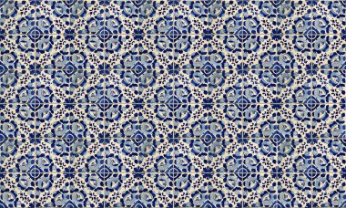 Repetiting mavi çini deseni