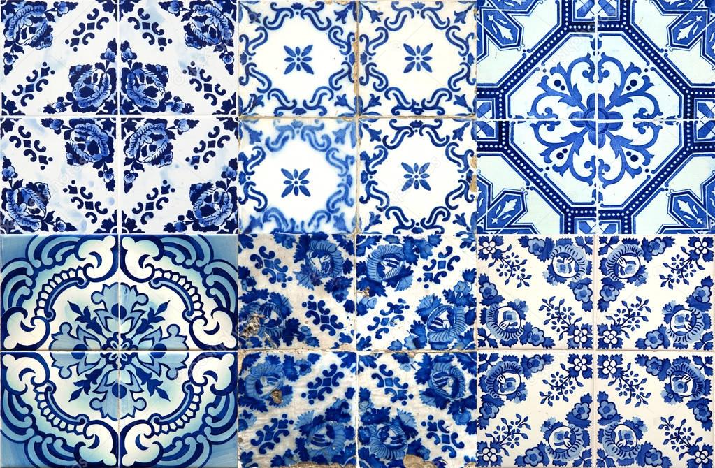 Blue pattern tils