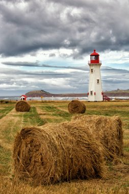 LIghthouse in Magdalen island in Canada clipart