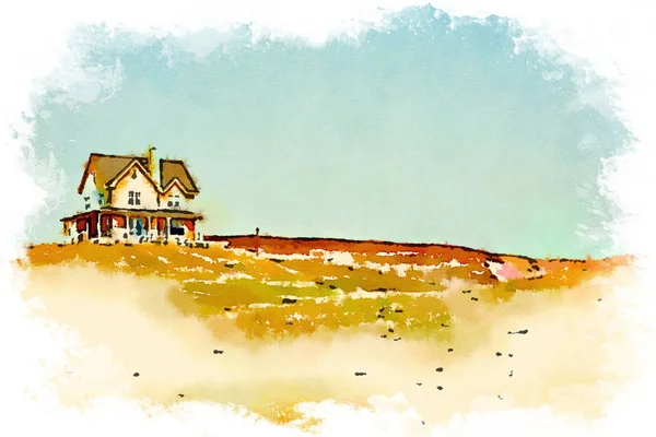 Watercolor of a house — Stock Photo, Image