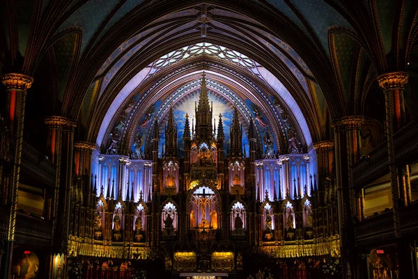 Bazylika Notre dame w Montrealu — Zdjęcie stockowe