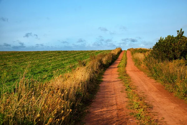 Rode grond weg — Stockfoto