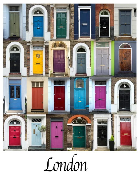 Portas coloridas em London — Fotografia de Stock