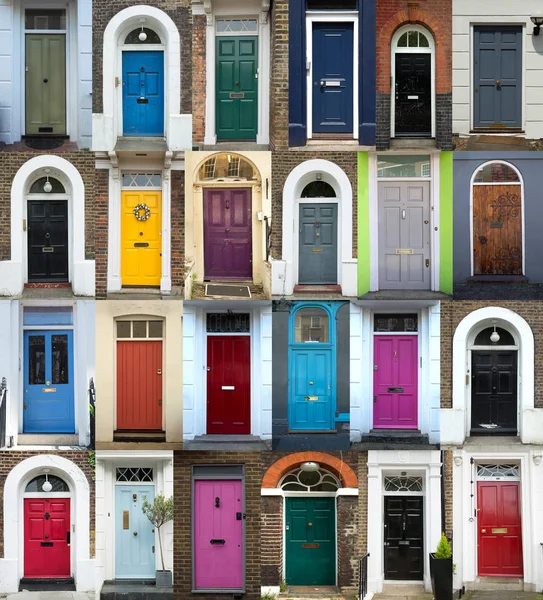 Colorful doors in London — Stock Photo, Image
