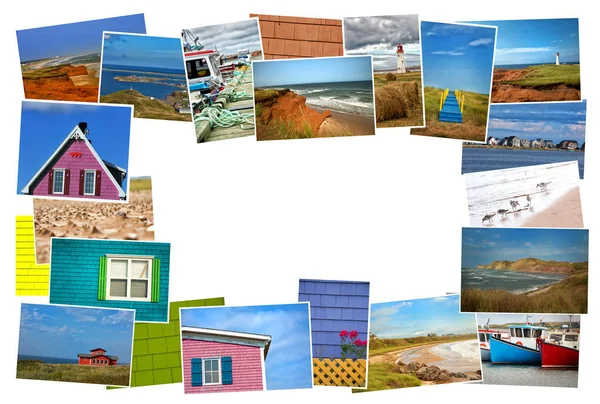 Collage de fotos de la isla magdalen en Canadá — Foto de Stock