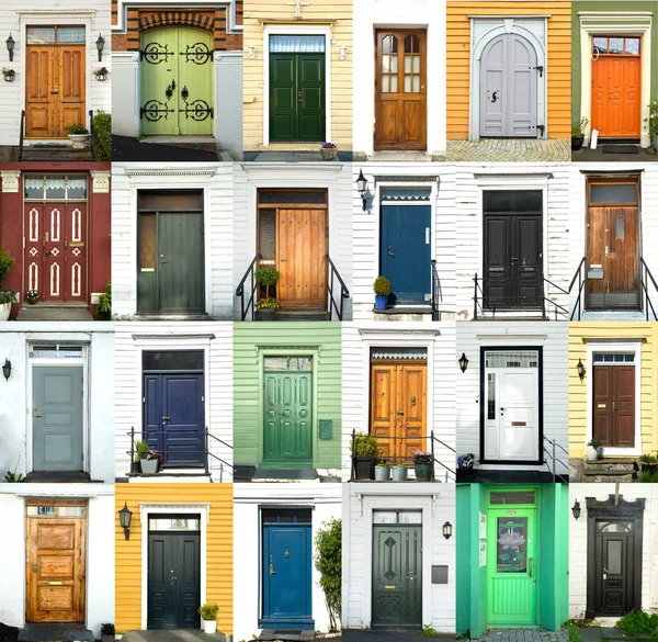 Colorful doors in Norway — Stock Photo, Image