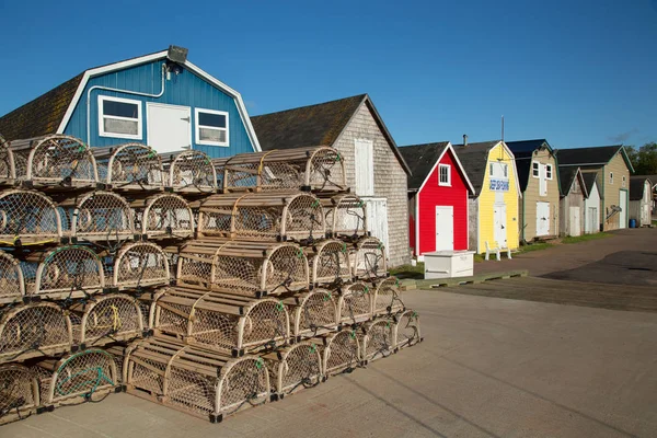 Lobster Cages Front Oysters Barns New London Prince Edward Island — Stock Photo, Image