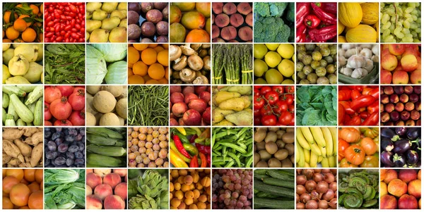 Collages de légumes et fruits — Photo