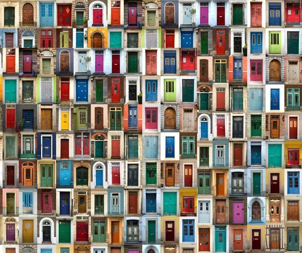 Collection of international colorful doors — Stock Photo, Image