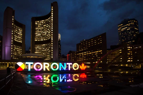 Illuminated toronto sign — Stock Photo, Image