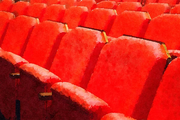 Watercolour of red seat in a theater — 스톡 사진
