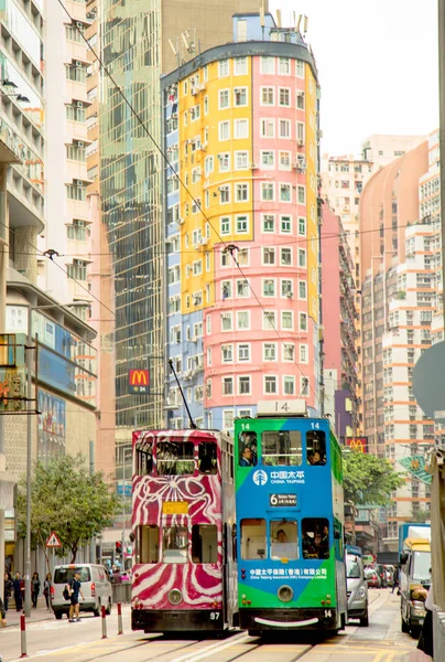 Autobús de dos pisos en Hong Kong — Foto de Stock