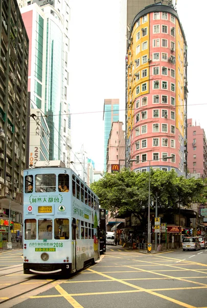 Autobús de dos pisos en Hong Kong — Foto de Stock