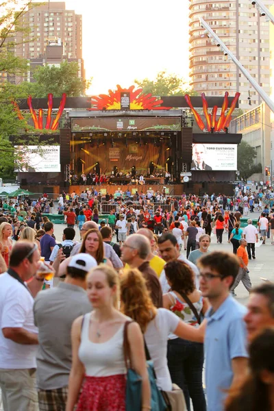 Montreal Canada June Люди Дивляться Шоу Під Час Концерту Міжнародному — стокове фото