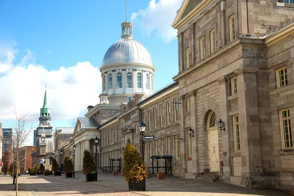 Montreal Canada April 2020 Empty Street Usually Busy Downtown Montreal Royalty Free Stock Photos