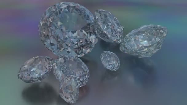 Animación de gemas con partículas — Vídeos de Stock