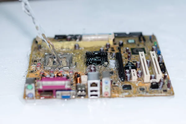 close up of electronics circuit mainboard  A mainboard