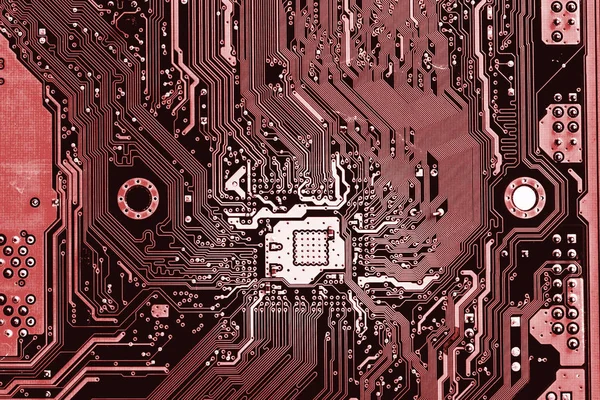 Close up van elektronica circuit mainboard (Main bestuur, cpu, Moederbord, logica, systeemkaart of mobo) — Stockfoto