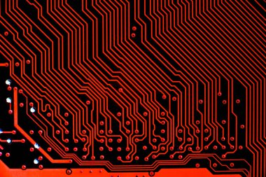 Anakart (ana kurulu, cpu anakart, mantık kurulu, sistem kartı veya mobo teknoloji elektronik devrelerin yakın çekim)