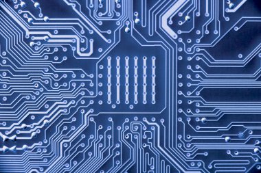 Anakart (ana kurulu, cpu anakart, mantık kurulu, sistem kartı veya mobo teknoloji elektronik devrelerin yakın çekim)