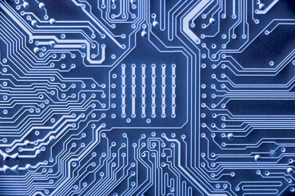 Close up of Electronic Circuits in Technology on   Mainboard (Main board,cpu motherboard,logic board,system board or mobo)