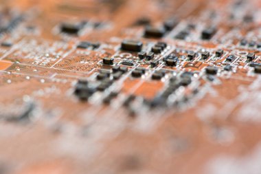 Teknoloji elektronik devrelerin anakart arka plan (ana kurulu, cpu anakart, mantık kurulu, sistem kartı veya mobo yakın çekim)