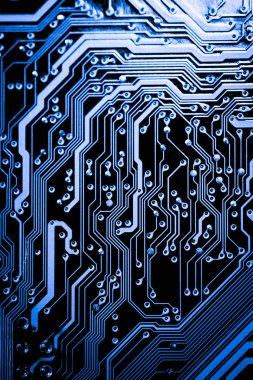 Teknoloji elektronik devrelerin anakart arka plan (ana kurulu, cpu anakart, mantık kurulu, sistem kartı veya mobo yakın çekim)