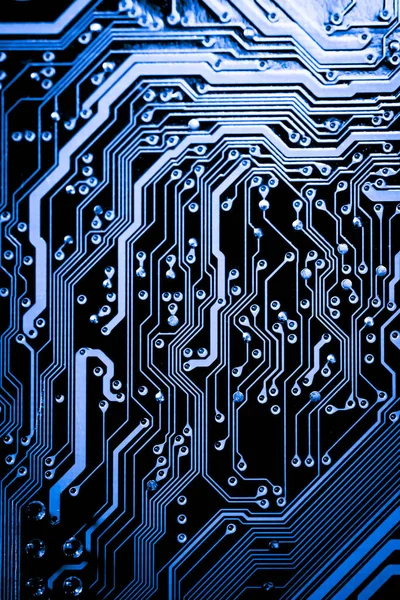 Gros plan des circuits électroniques dans la technologie sur fond de carte principale (carte principale, carte mère cpu, carte logique, carte système ou mobo ) — Photo