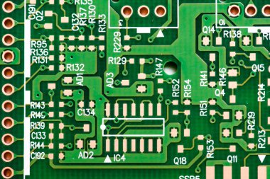 Teknoloji elektronik devrelerin anakart arka plan (ana kurulu, cpu anakart, mantık kurulu, sistem kartı veya mobo yakın çekim)