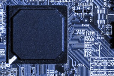 Teknoloji elektronik devrelerin anakart arka plan (ana kurulu, cpu anakart, mantık kurulu, sistem kartı veya mobo yakın çekim)