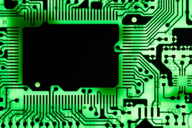 Teknoloji elektronik devrelerin anakart arka plan (ana kurulu, cpu anakart, mantık kurulu, sistem kartı veya mobo yakın çekim)
