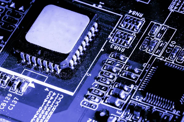 Close up of Electronic Circuits in Technology on   Mainboard background (Main board,cpu motherboard,logic board,system board or mobo) Royalty Free Stock Images