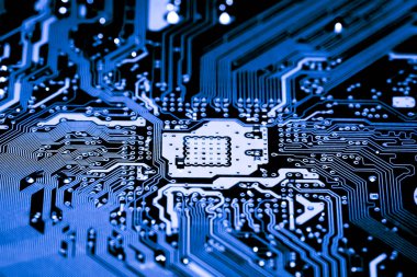 Soyut yakın çekim teknoloji elektronik devrelerin anakart bilgisayar arka plan üzerinde (mantık kurulu, cpu anakart, ana kurulu, sistem kartına, mobo)