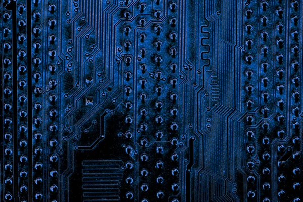 Abstract close-up van elektronische schakelingen in technologie op moederbord achtergrond van de computer (printplaat, cpu, Moederbord, Main board, systeemkaart, mobo) — Stockfoto