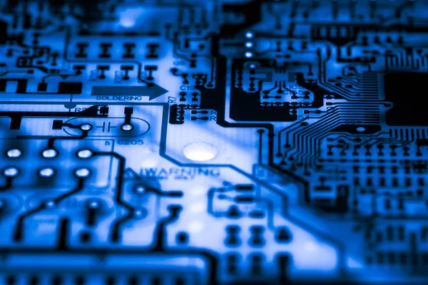 Close up of Electronic Circuits in Technology on Mainboard computer background (logic board, cpu motherboard, Main board, system board, mobo ) — стоковое фото