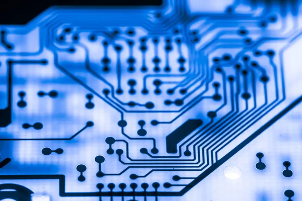 Close-up de Circuitos Eletrônicos em Tecnologia no fundo do computador Mainboard (placa lógica, placa-mãe cpu, placa principal, placa do sistema, mobo ) — Fotografia de Stock