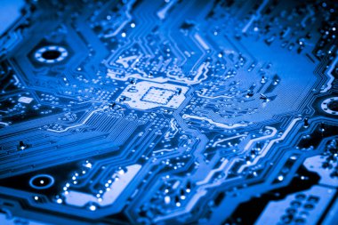 Soyut yakın çekim teknoloji elektronik devrelerin anakart bilgisayar arka plan üzerinde (mantık kurulu, cpu anakart, ana kurulu, sistem kartına, mobo)