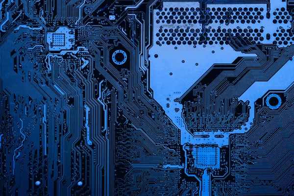 Abstrato close-up de Circuitos Eletrônicos em Tecnologia no fundo do computador Mainboard (placa lógica, placa-mãe cpu, placa principal, placa do sistema, mobo ) — Fotografia de Stock