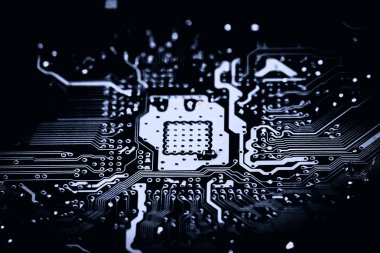 Soyut yakın çekim teknoloji elektronik devrelerin anakart bilgisayar arka plan üzerinde (mantık kurulu, cpu anakart, ana kurulu, sistem kartına, mobo)