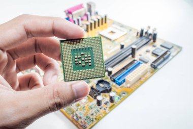 Elektronik Cpu anakart bilgisayarda yakın çekim