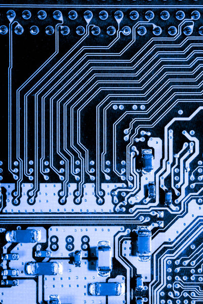 Abstract, close up of Electronic Circuits in Technology on Mainboard computer background  (logic board,cpu motherboard,Main board,system board,mobo)