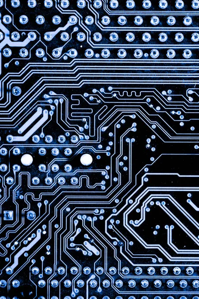 Abstract, close-up de Circuitos Eletrônicos em Tecnologia sobre o fundo do computador Mainboard (placa lógica, placa-mãe cpu, placa principal, placa do sistema, mobo ) — Fotografia de Stock