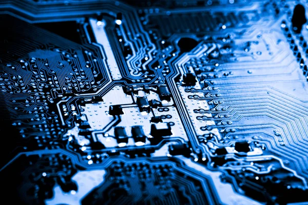 Abstract, close up of Electronic Circuits in Technology on Mainboard computer background (logic board, cpu motherboard, Main board, system board, mobo ) — стоковое фото