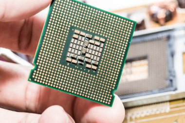 Elektronik Cpu anakart bilgisayarda yakın çekim.