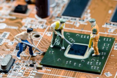 Bitcoin para yakın grafik kartına madencilik, gördüğümüz önemli arka plan bilgisayarın anakart, teknoloji.