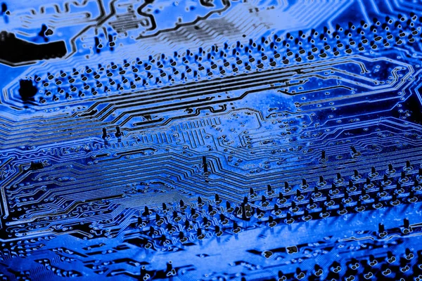 Abstract, close-up de Circuitos Eletrônicos em Mainboard Tecnologia de fundo do computador (placa lógica, placa-mãe cpu, placa principal, placa do sistema, mobo ) — Fotografia de Stock