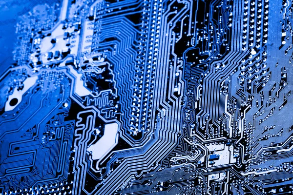 Abstract, close-up van elektronische Circuits op Mainboard technologie achtergrond van de computer (printplaat, cpu, Moederbord, Main board, systeemkaart, mobo) — Stockfoto