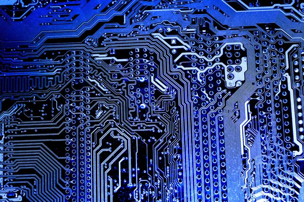 Abstract, close-up van elektronische Circuits op Mainboard technologie achtergrond van de computer (printplaat, cpu, Moederbord, Main board, systeemkaart, mobo) — Stockfoto