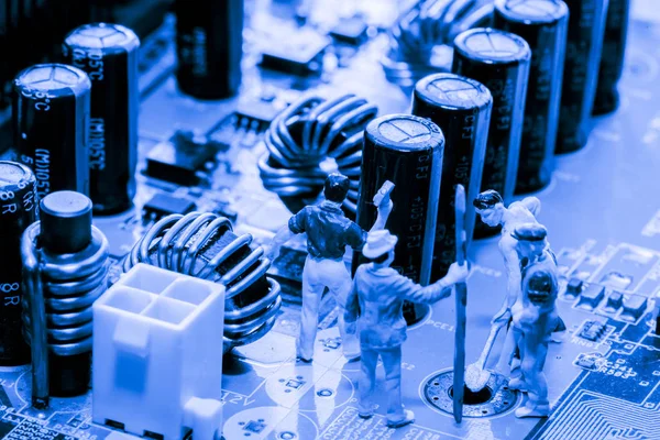 Bitcoin para yakın grafik kartına madencilik, gördüğümüz önemli arka plan bilgisayarın anakart, teknoloji.